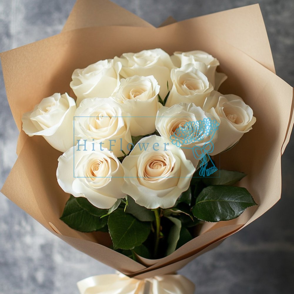 Букет 11 белых роз Букет роз 11 белых роз